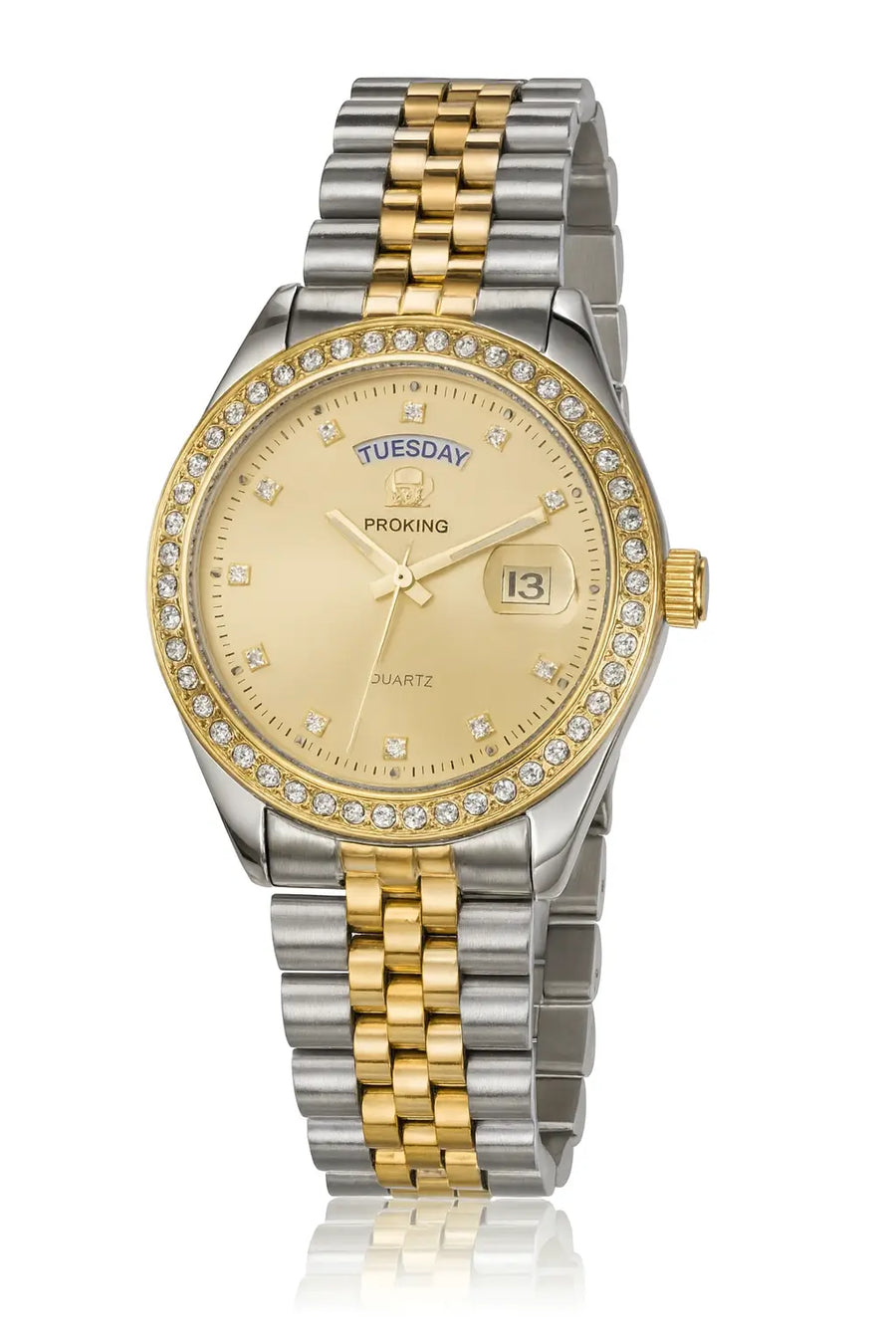 ProKing Imperial Gold – Day-Date Diamond Bezel Watch